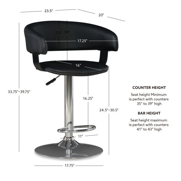 Devan Faux Leather Barrel Bar Stool