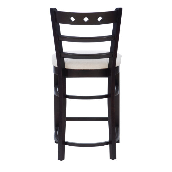 Dotty Dark Brown Counter Stools with Upholstered Seat (Set of 2)