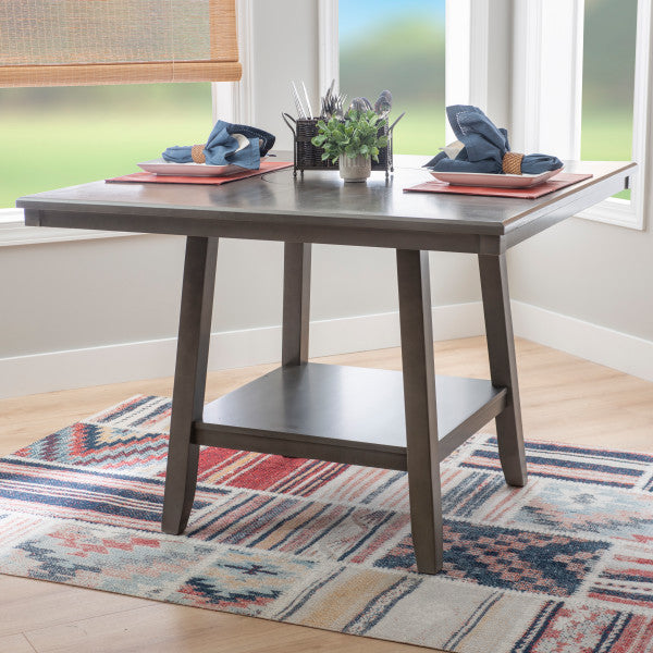 Seneca Brown Counter Height Table With Lazy Susan