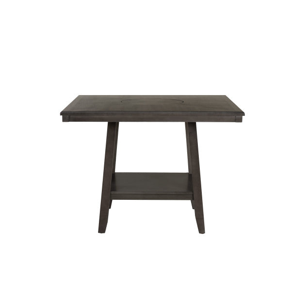 Seneca Brown Counter Height Table With Lazy Susan