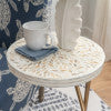 Capiz Round Metal Side Table