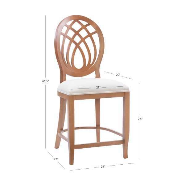 Oakley Brown Counter Stools Upholstered Seat (Set of 2)
