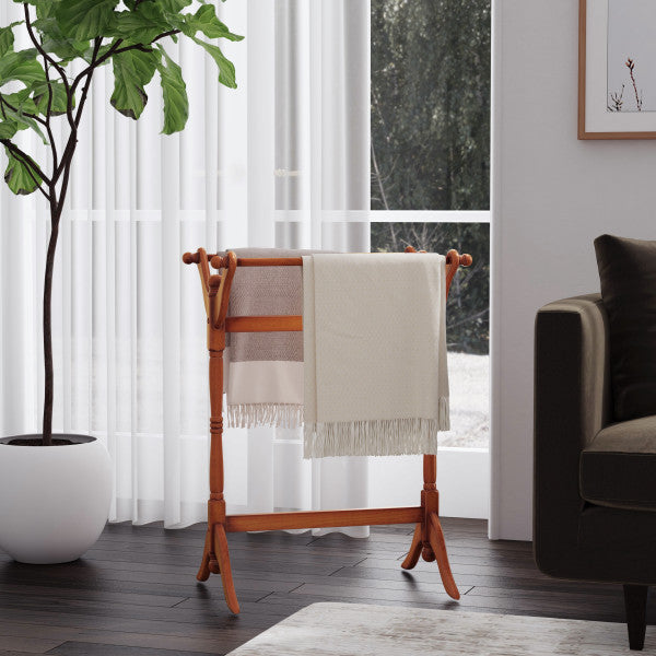 Boone Oak Blanket Rack
