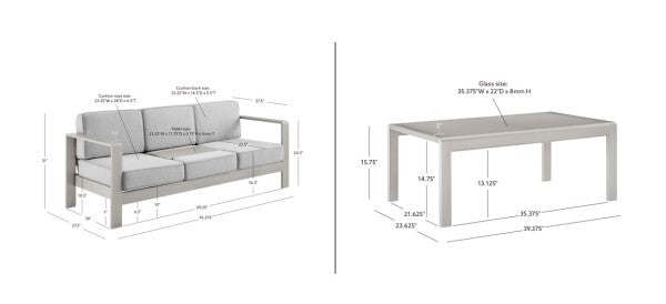 Key Largo 3 Seater 2PC Outdoor Set
