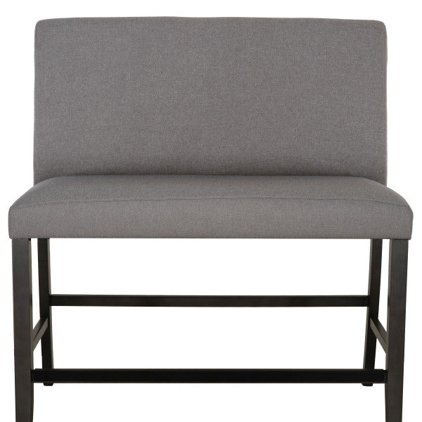 Seneca Gray Upholstered Counter Bench With Back