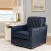 Carter Swivel Faux Leather Accent Chair