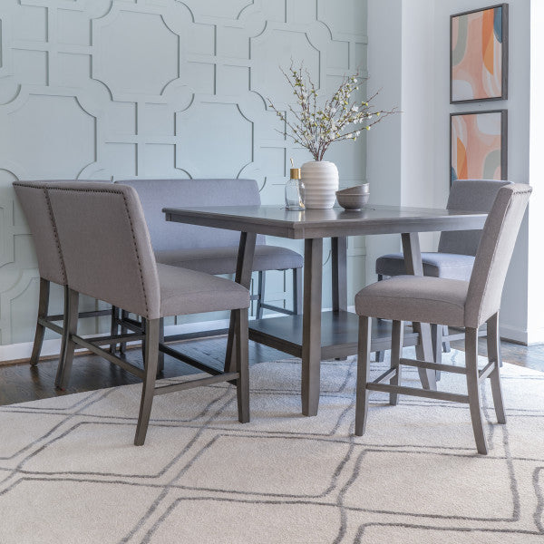 Seneca Gray Counter Group Bench Nook 6PC