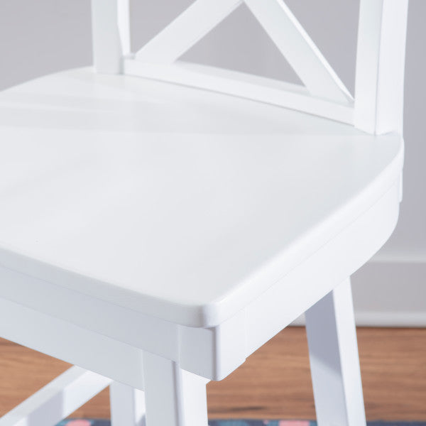 Zoe White Swivel Counter Stool