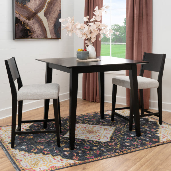 Cosgrove Black Upholstered 3PC Counter Set