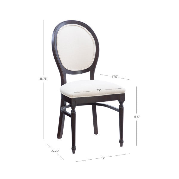 Babylon Brown Side Chair with Upholstered Seat (Set of 2)