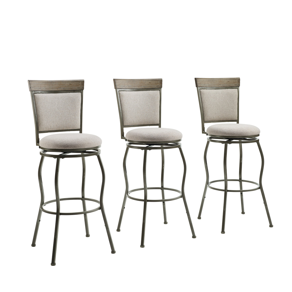 Essex Adjustable Pewter Stools (Set of 3)