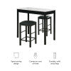 Lance Tavern Set Black With Faux Marble Top