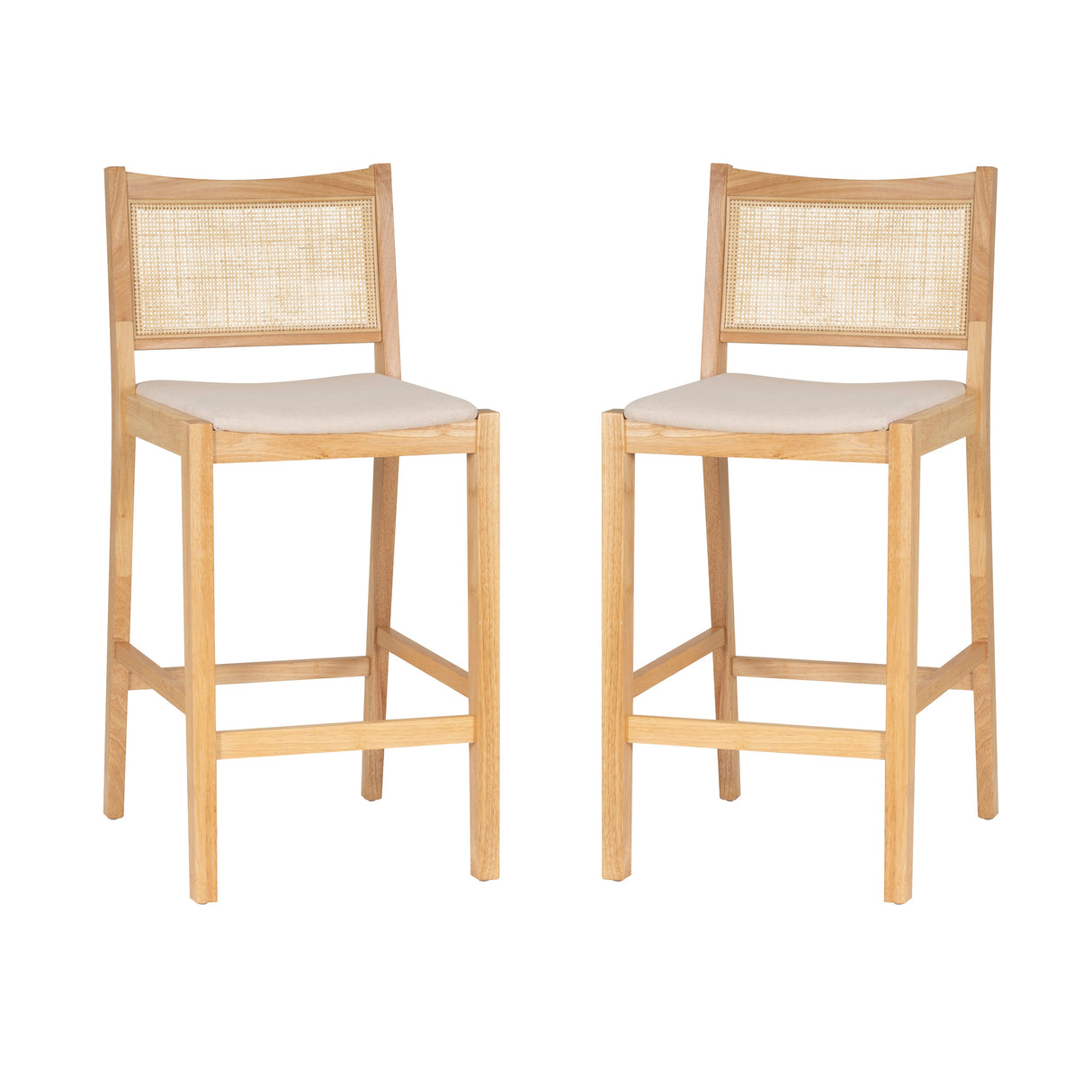 Beaux Cane Stools (Set of 2)