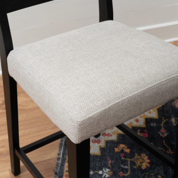 Cosgrove Black Upholstered 5PC Counter Set