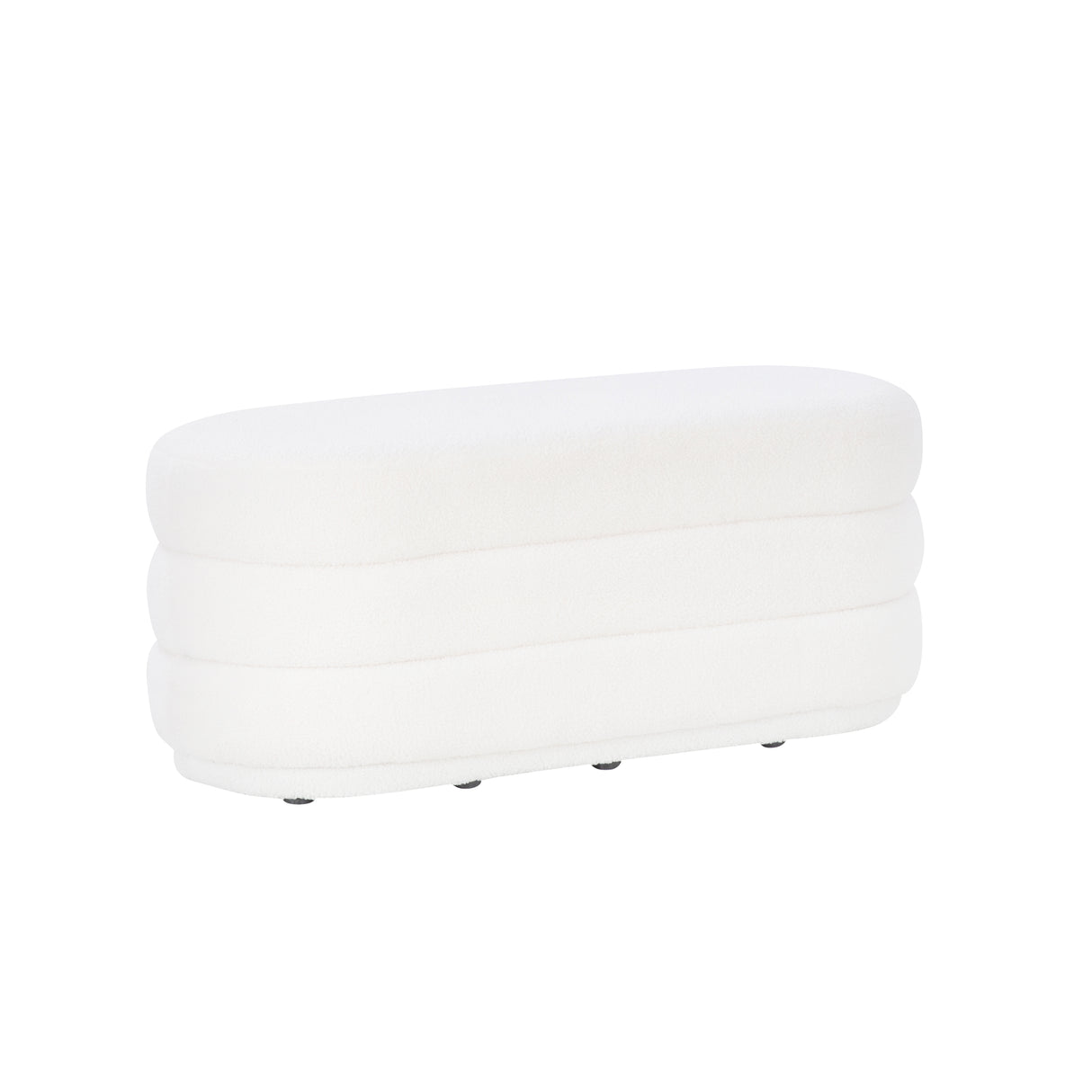 Lisa White Sherpa Oblong Ottoman