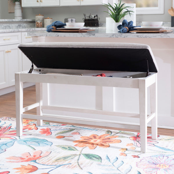 Mckoy White Counter Bench