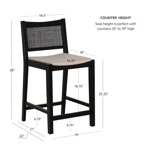 Beaux Cane Stools (Set of 2)