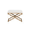 Campaign Cream Boucle Gold Sphere Stool