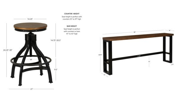 Haywood Sofa Bar 4 Stools 5 Piece Set