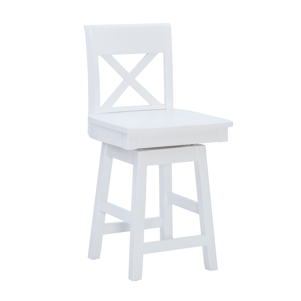 Zoe White Swivel Counter Stool