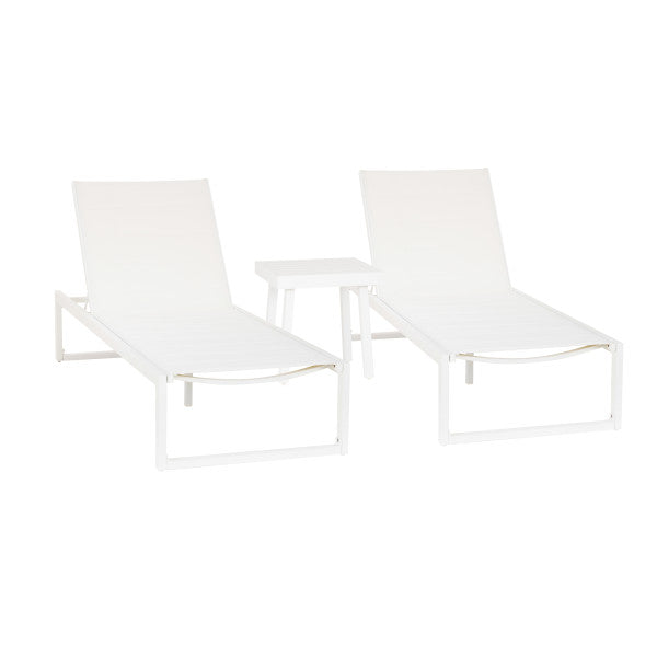 Alora Aluminum 3PC Chaise Lounge and Table Set