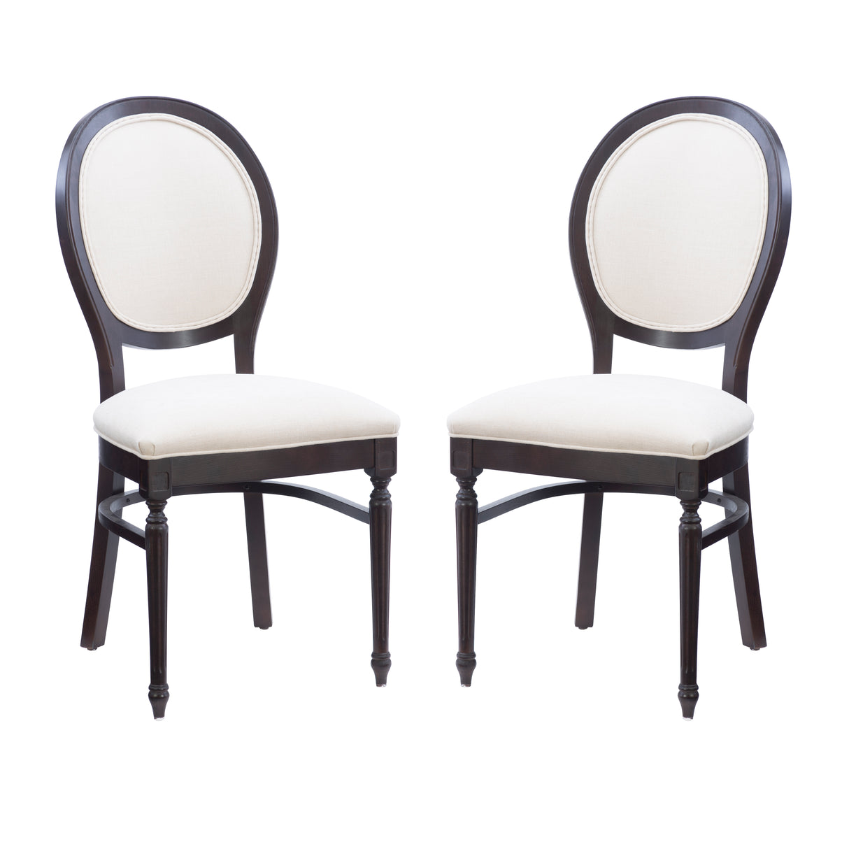 Babylon Brown Side Chair with Upholstered Seat (Set of 2)
