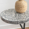 Capiz Round Metal Side Table
