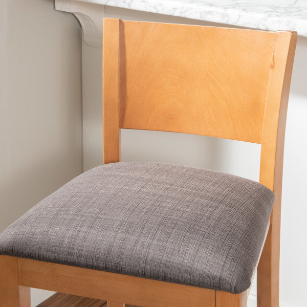 Reese Brown Bar Stools Upholstered Seat (Set of 2)