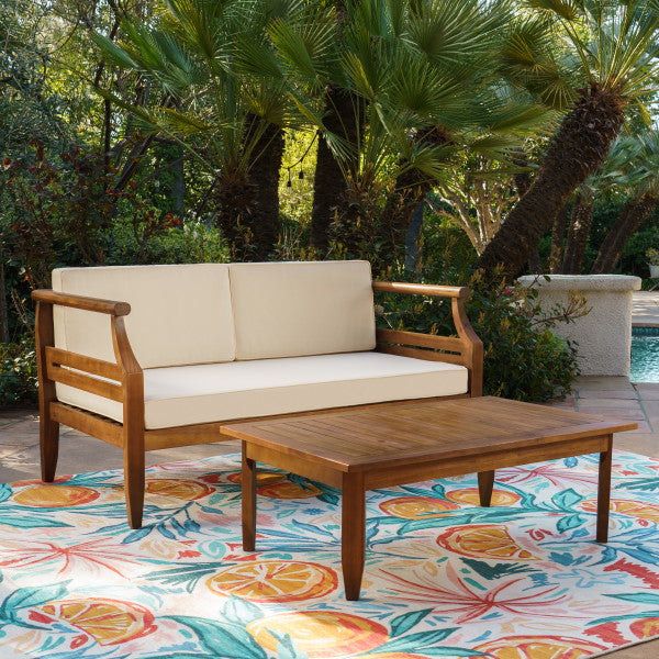 Corolla Navy or Beige Loveseat and Coffee Table Set