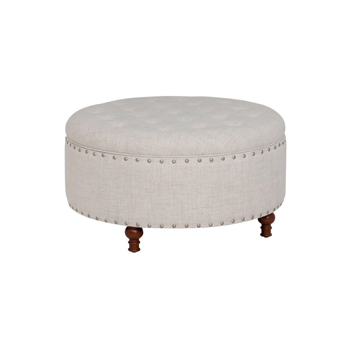 Bella Natural Round Storage Ottoman