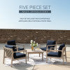 Svana Blue 5PC Side Chair Set