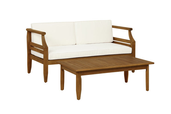 Corolla Navy or Beige Loveseat and Coffee Table Set