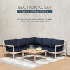 Svana Beige or Navy 4PC Sectional Set