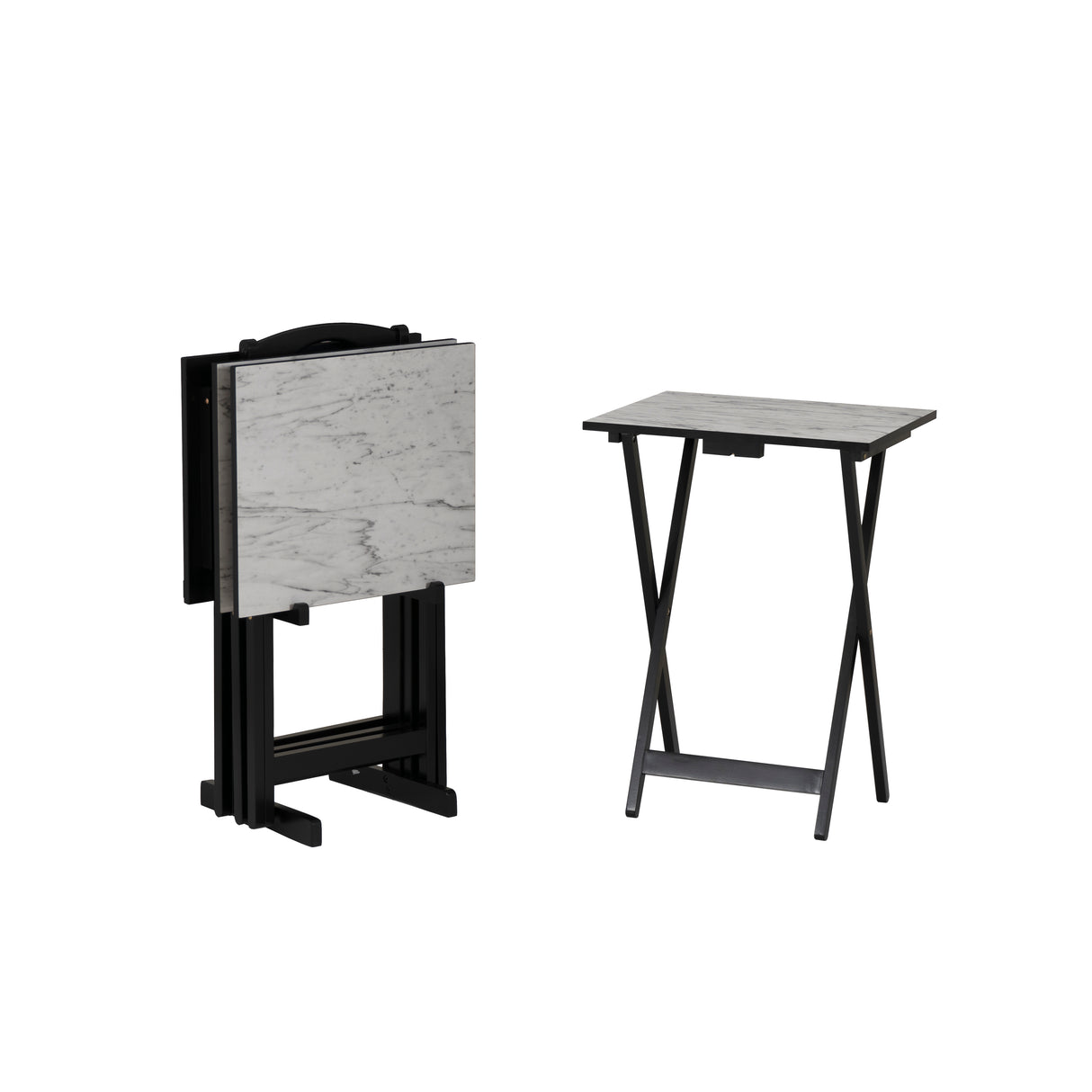 Talia Tray Table Set With Faux Marble