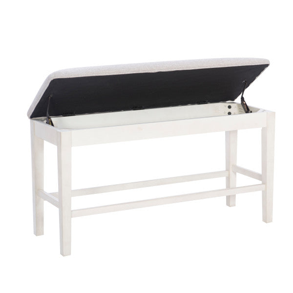 Mckoy White Counter Bench