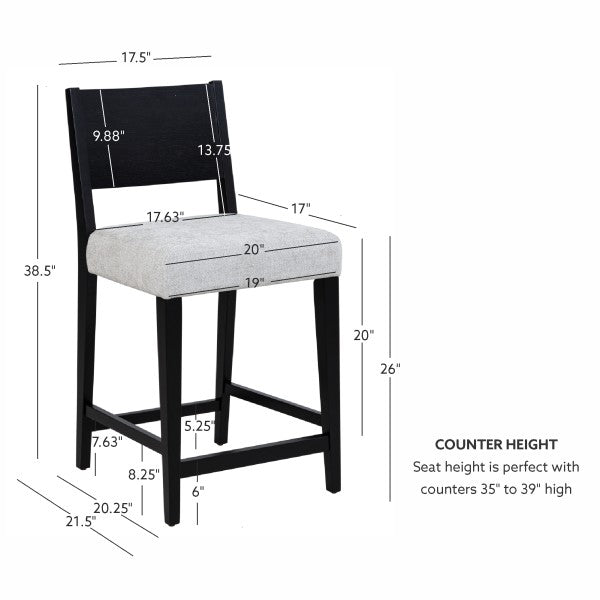 Cosgrove Black Upholstered Counter Stools (Set of 2)