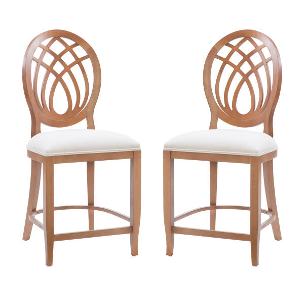 Oakley Brown Counter Stools Upholstered Seat (Set of 2)