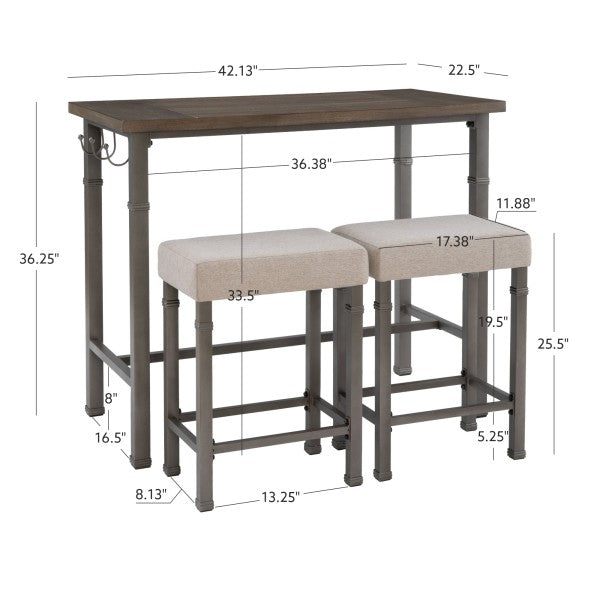 Austin 3 Piece Faux Leather Set