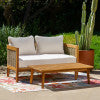 St. Lucia Brown Loveseat and Table Outdoor Set