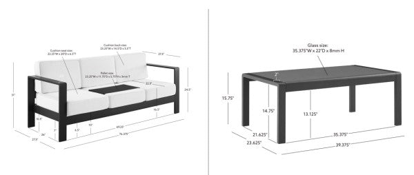 Key Largo 3 Seater 2PC Outdoor Set