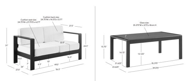 Key Largo 2 Seater 2PC Outdoor Set