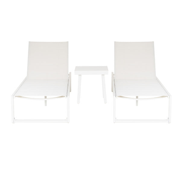 Alora Aluminum 3PC Chaise Lounge and Table Set