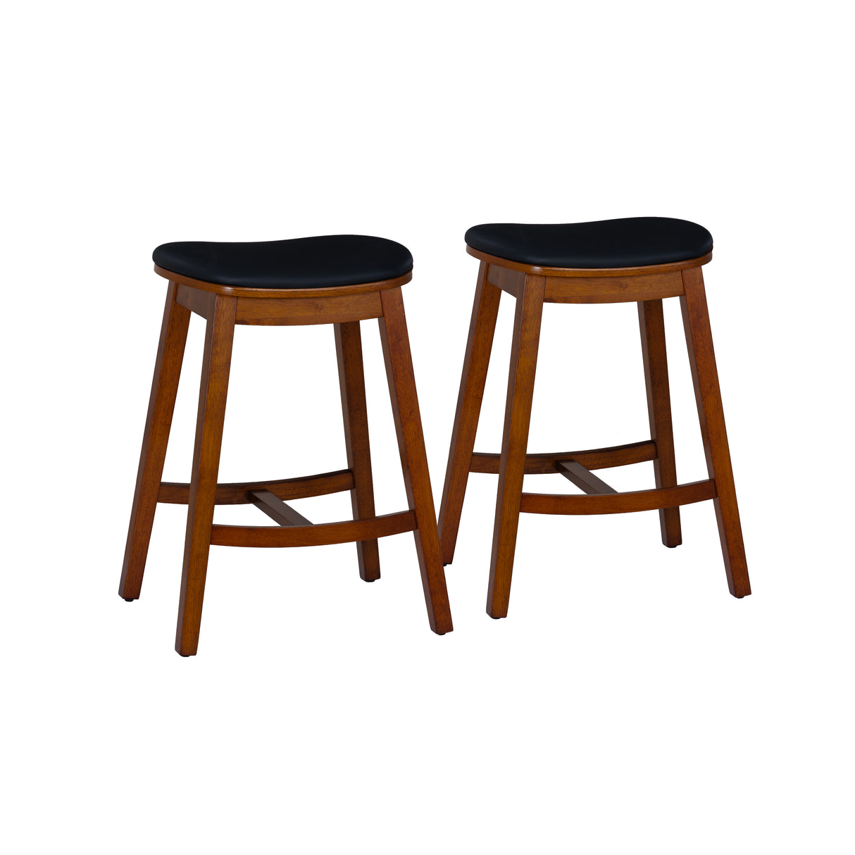 Cappy Backless Counter Stools with Faux Leather Cushion (Set of 2)