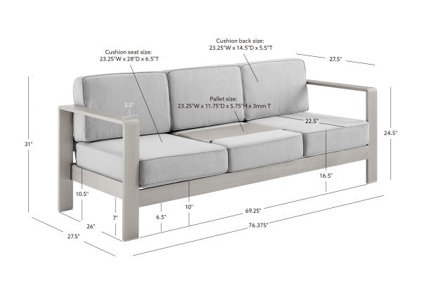 Key Largo 3 Seater Outdoor Sofa