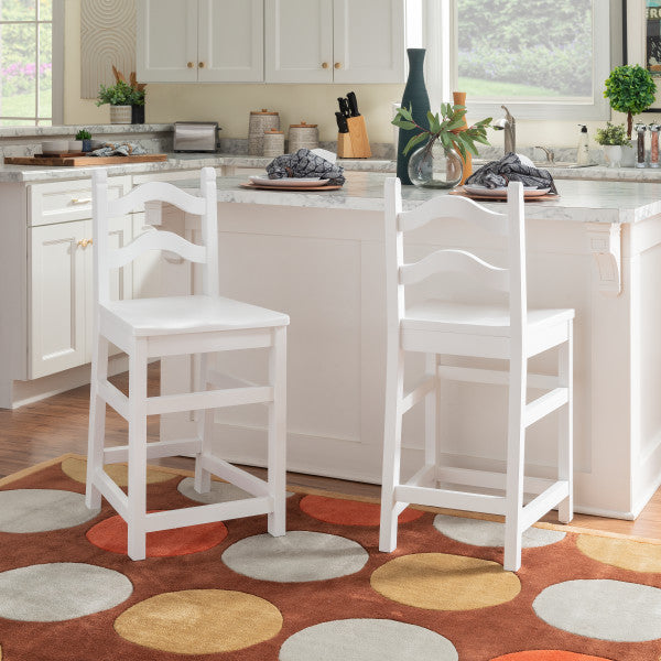 York White Counter Stools (Set of 2)