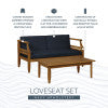 Corolla Navy or Beige Loveseat and Coffee Table Set