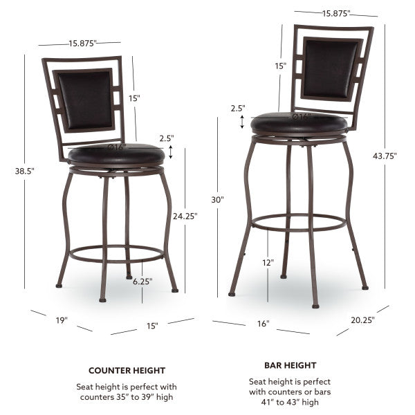 Townsend Dark Brown Adjustable Stool (Set of 3)