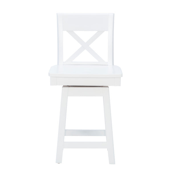 Zoe White Swivel Counter Stool