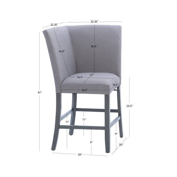 Seneca Gray Upholstered Corner Counter Seat