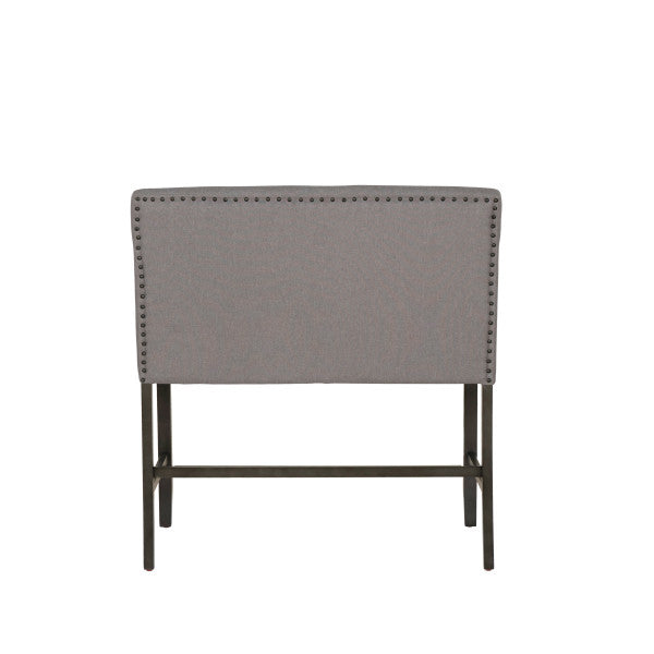 Seneca Gray Upholstered Counter Bench With Back